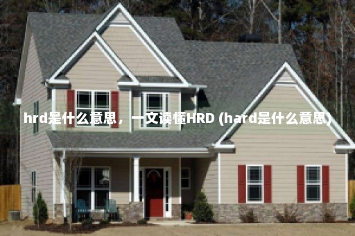 hrd是什么意思，一文读懂HRD (hard是什么意思)