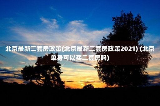 北京最新二套房政策(北京最新二套房政策2021) (北京单身可以买二套房吗)