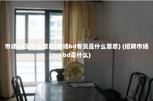 市场bd是什么意思(市场bd专员是什么意思) (招聘市场bd是什么)