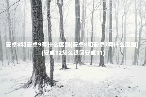 安卓8和安卓9有什么区别(安卓8和安卓7有什么区别) (安卓12怎么退回安卓11)