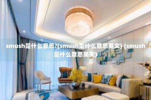 smush是什么意思?(smush是什么意思英文) (smush是什么意思英文)