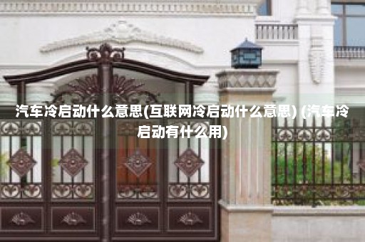 汽车冷启动什么意思(互联网冷启动什么意思) (汽车冷启动有什么用)