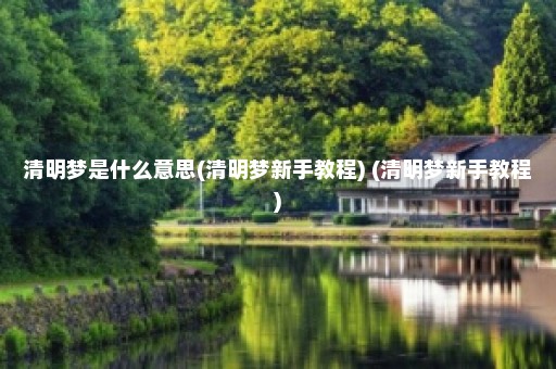 清明梦是什么意思(清明梦新手教程) (清明梦新手教程)