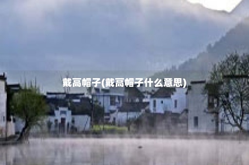 戴高帽子(戴高帽子什么意思)