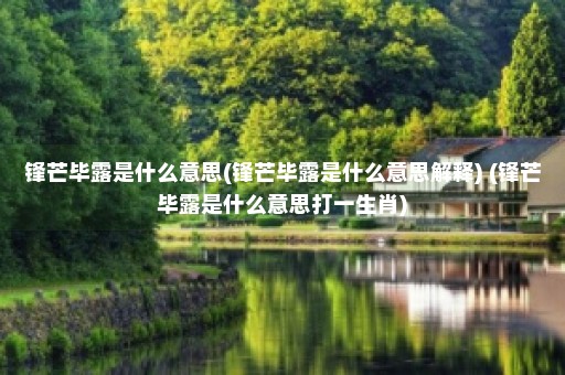 锋芒毕露是什么意思(锋芒毕露是什么意思解释) (锋芒毕露是什么意思打一生肖)