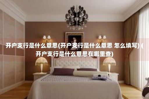 开户支行是什么意思(开户支行是什么意思 怎么填写) (开户支行是什么意思在哪里查)