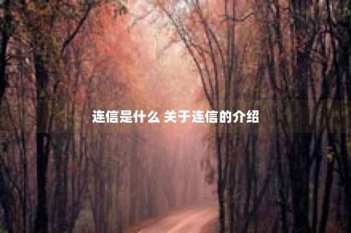 连信是什么 关于连信的介绍