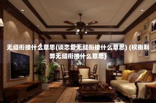 无缝衔接什么意思(谈恋爱无缝衔接什么意思) (权衡利弊无缝衔接什么意思)