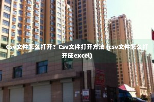 Csv文件怎么打开？Csv文件打开方法 (csv文件怎么打开成excel)