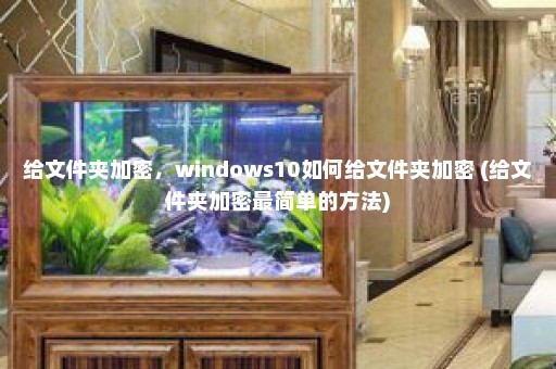 给文件夹加密，windows10如何给文件夹加密 (给文件夹加密最简单的方法)