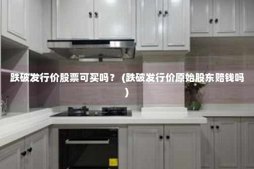 跌破发行价股票可买吗？ (跌破发行价原始股东赔钱吗)