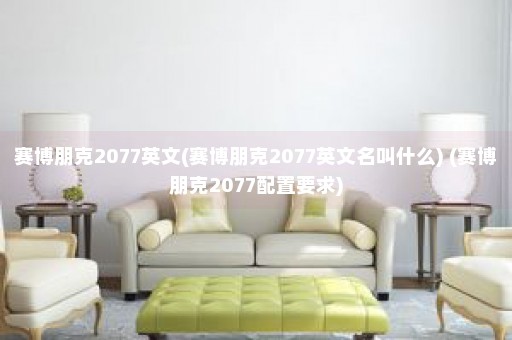 赛博朋克2077英文(赛博朋克2077英文名叫什么) (赛博朋克2077配置要求)