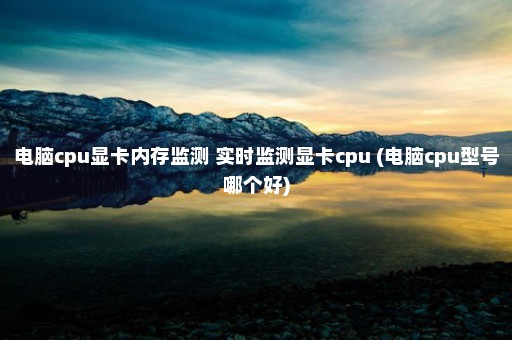 电脑cpu显卡内存监测 实时监测显卡cpu (电脑cpu型号哪个好)