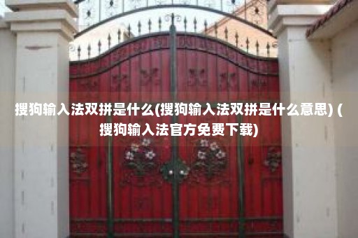 搜狗输入法双拼是什么(搜狗输入法双拼是什么意思) (搜狗输入法官方免费下载)