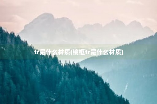 tr是什么材质(镜框tr是什么材质)