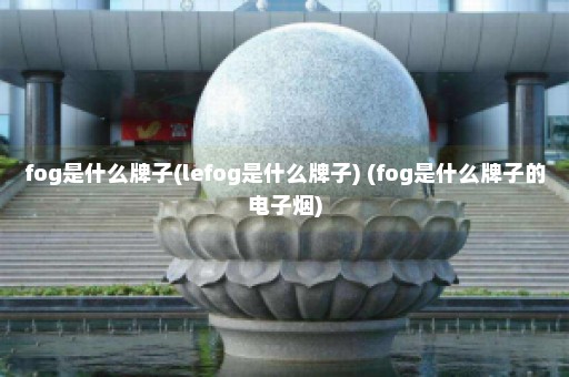 fog是什么牌子(lefog是什么牌子) (fog是什么牌子的电子烟)