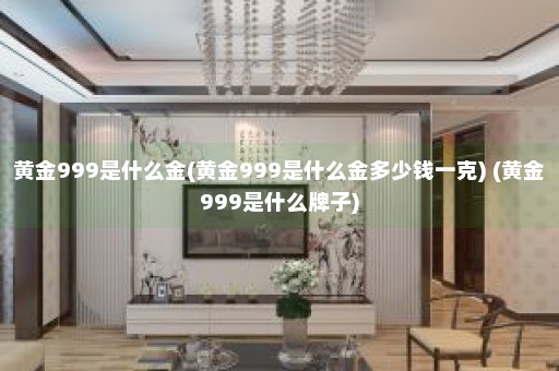 黄金999是什么金(黄金999是什么金多少钱一克) (黄金999是什么牌子)