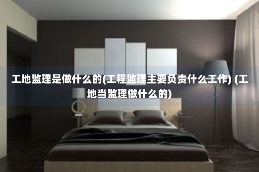 工地监理是做什么的(工程监理主要负责什么工作) (工地当监理做什么的)