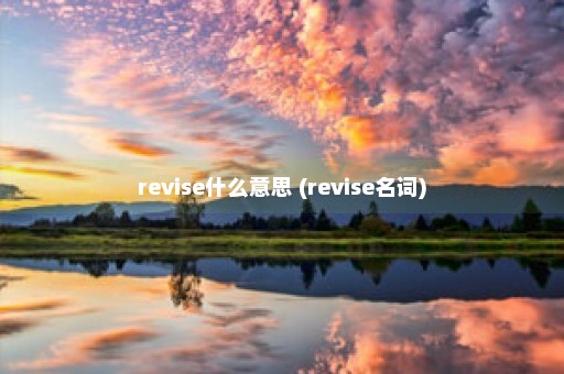 revise什么意思 (revise名词)