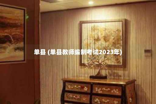 单县 (单县教师编制考试2023年)