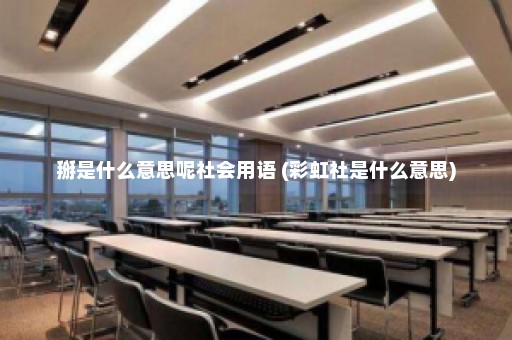 掰是什么意思呢社会用语 (彩虹社是什么意思)