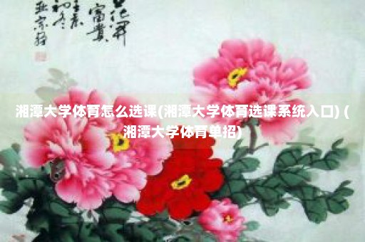 湘潭大学体育怎么选课(湘潭大学体育选课系统入口) (湘潭大学体育单招)