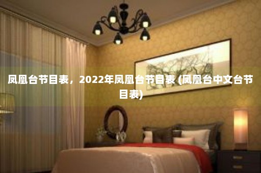 凤凰台节目表，2022年凤凰台节目表 (凤凰台中文台节目表)