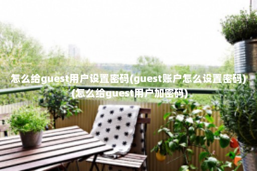 怎么给guest用户设置密码(guest账户怎么设置密码) (怎么给guest用户加密码)