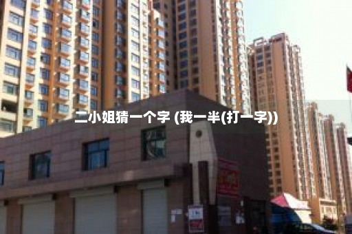 二小姐猜一个字 (我一半(打一字))