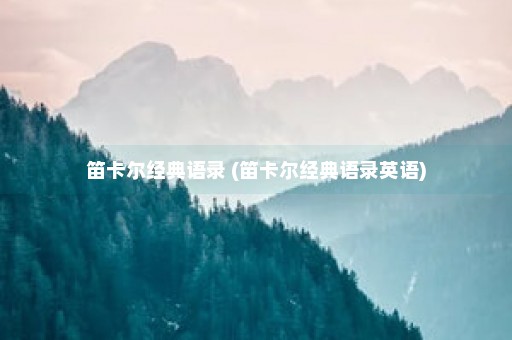 笛卡尔经典语录 (笛卡尔经典语录英语)