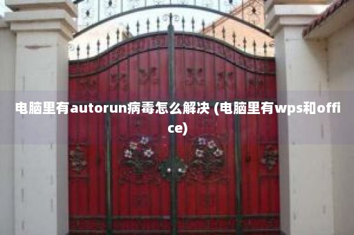 电脑里有autorun病毒怎么解决 (电脑里有wps和office)