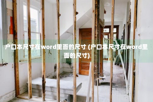 户口本尺寸在word里面的尺寸 (户口本尺寸在word里面的尺寸)