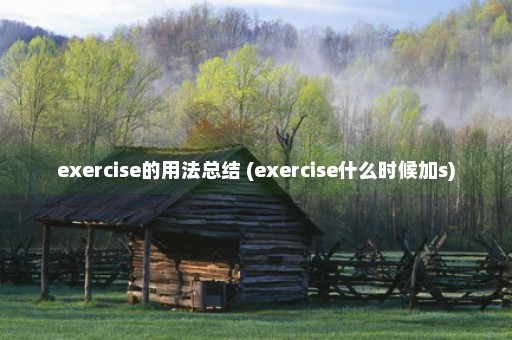 exercise的用法总结 (exercise什么时候加s)