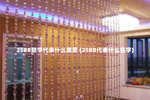 2588数字代表什么意思 (2588代表什么名字)