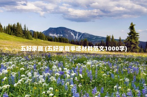 五好家庭 (五好家庭事迹材料范文1000字)