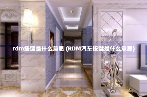 rdm按键是什么意思 (RDM汽车按键是什么意思)