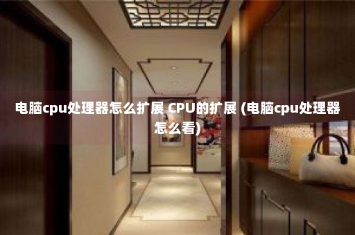 电脑cpu处理器怎么扩展 CPU的扩展 (电脑cpu处理器怎么看)