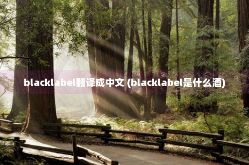 blacklabel翻译成中文 (blacklabel是什么酒)