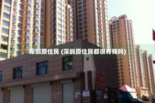 深圳原住民 (深圳原住民都很有钱吗)