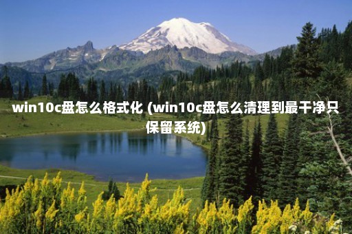 win10c盘怎么格式化 (win10c盘怎么清理到最干净只保留系统)