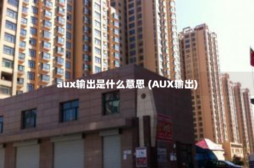 aux输出是什么意思 (AUX输出)