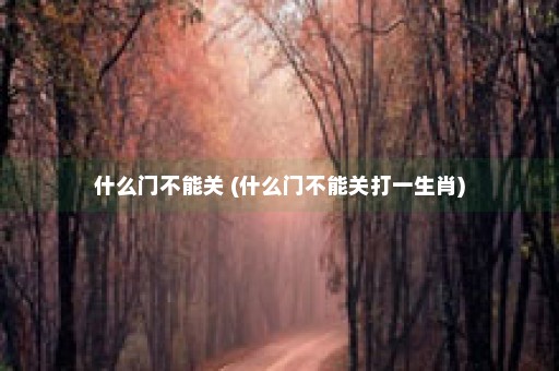 什么门不能关 (什么门不能关打一生肖)