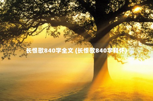 长恨歌840字全文 (长恨歌840字释怀)