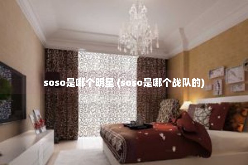 soso是哪个明星 (soso是哪个战队的)