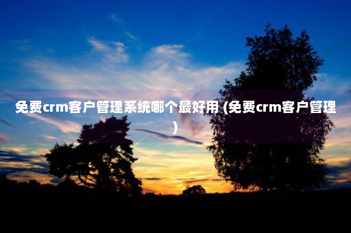 免费crm客户管理系统哪个最好用 (免费crm客户管理)