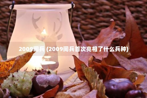 2009阅兵 (2009阅兵首次亮相了什么兵种)