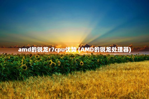 amd的锐龙r7cpu优势 (AMD的锐龙处理器)