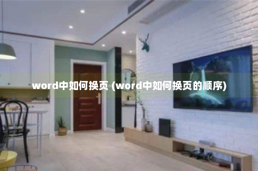 word中如何换页 (word中如何换页的顺序)