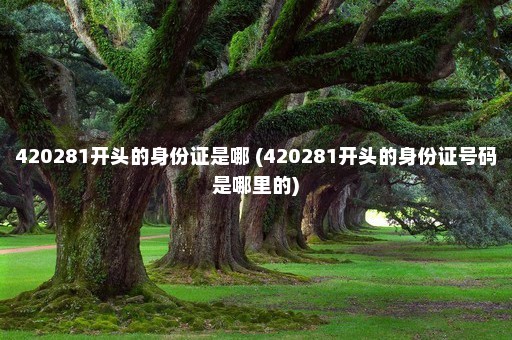 420281开头的身份证是哪 (420281开头的身份证号码是哪里的)