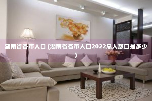 湖南省各市人口 (湖南省各市人口2022总人数口是多少)